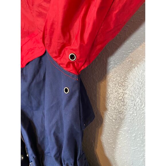OutBrook Womens Medium Red Navy Parka Coat Jacket Full Zip 90s 80s - Picture 5 of 12